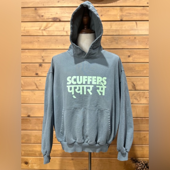 Scuffers Hindi Text प्यार से With Love Pullover Hoodie Sweatshirt Heavyweight L - Picture 1 of 12